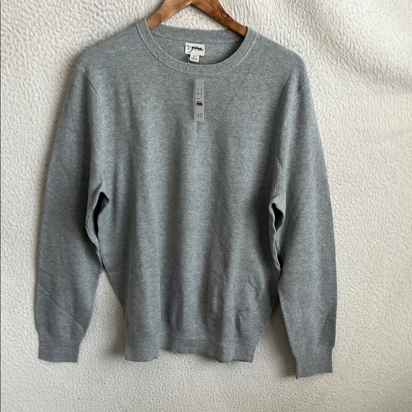 J Crew‎ Cotton piqué-stitch crewneck sweater Large Grey - Picture 1 of 6
